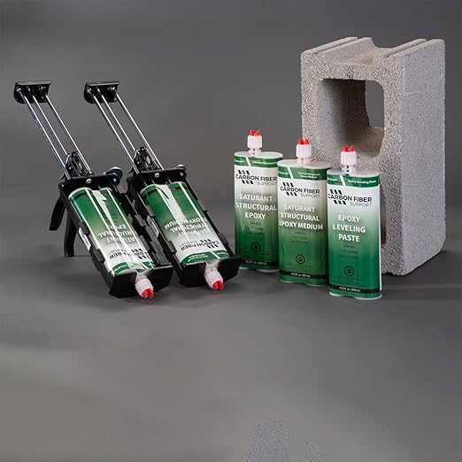 Epoxy Anchoring Paste | Foundation Wall & Concrete Crack Filler, Strengthen Reinforce Structures Non-Pliable Non-Sag Waterproof Adhesive Quick Set, 6 Pack of 2-Part Glue (EP12PK-220234)