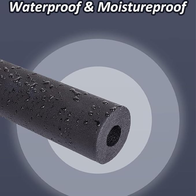 Pipe Insulation Foam Tube 1-5/8"ID *3/8" TH-6FtFoam Tubing Black Pipe Cover Heat Preservation for Outdoor Water Pipe Insulation,AC Unit, Guitar Stands, Exercise Machine Handle and Roof Rack Etc