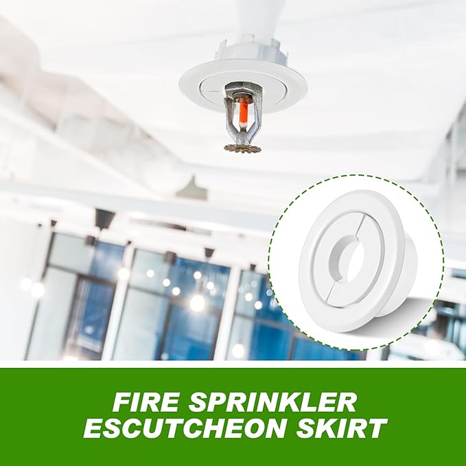 Shimeyao 18 Pcs Retrofit Recessed Fire Sprinkler Escutcheon 1/2" IPS Split 3 Piece in Depth Adjustment Range up to 3/4" for Fire Sprinkler Trim Ceiling (White)