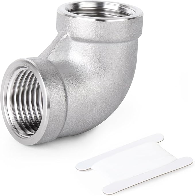 TAISHER 1PCS 304 Stainless Steel 90 Degree elbow,4" NPT Female Pipe to 4" NPT Female 304 Stainless Steel Pipe Fitting
