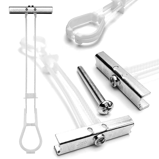 10 Pcs 1/4"-20 Toggle Bolts for Drywall, Heavy Duty Metal Strap Anchors Hold Up to 260 lbs, Wall Mounting Kit for TV, Cabinets & Shelves