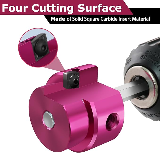 PVC Pipe Reamer 1-Inch Head,PVC Fitting Saver with 1/4-Inch Hex Shaft,Socket Saver Plastic Pipe Fitting Reamer Plumbing Tool for Schedule 40 CPVC ABS Scoket Hub Removing,Fit 1/2" Drills