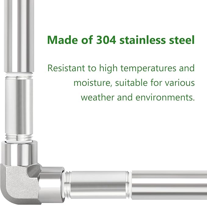 TAISHER 2PCS Stainless Steel Pipe Fittings, 1/4" BSP Male x 1/4" BSP Male Threaded, 2" Length Nipple Cast Pipe