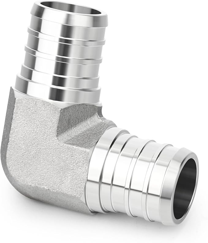TAISHER 2PCS 304 Stainless Steel 90 Degree Elbow Pex Fittings, 3/4" Pex Fitting With 4PCS Hose Clamp For Pex Tubing Pipe