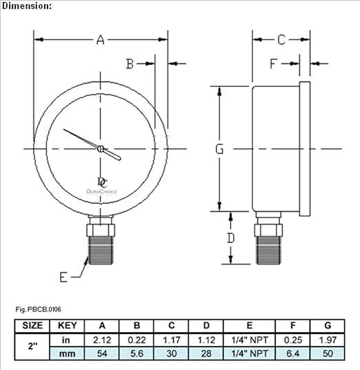 2" Oil Filled Pressure Gauge - Stainless Steel Case, Brass, 1/4" NPT, Lower Mount Connection, 0-2,000PSI