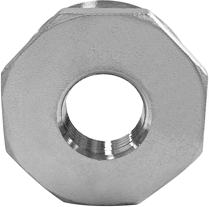 Stainless Steel 2" Male NPT to 1" Female NPT Reducer Hex Bushing Pipe Fitting Adapter (pack of 1)