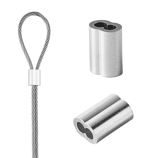 1/16" 200PCS Aluminum Crimping Loop Sleeve for Wire Rope, Cable Ferrule