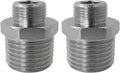 Homesweet RV Water Hose Connector, 1/2" Male to 3/8" Male Brass Reducer Adapter, Leak-Proof Design with Sealing Washer for Camper Plumbing, 2-Pack