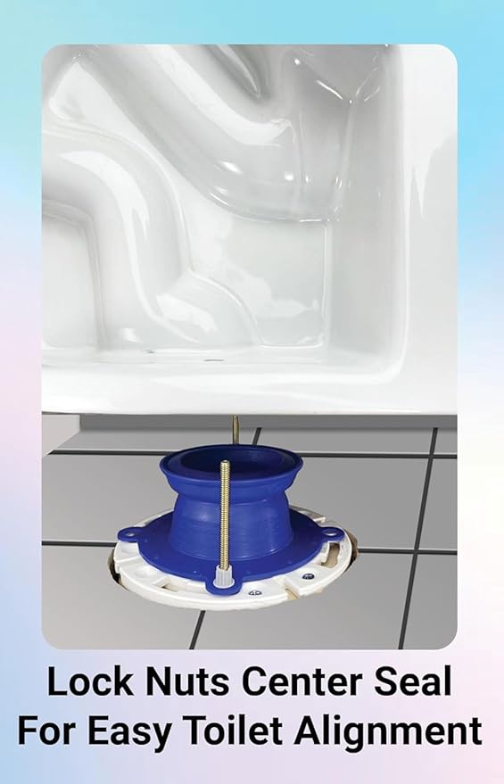 One N Done Toilet Flange Repair Kit – Complete Toilet Wax Ring Replacement Kit – Durable Waxless Toilet Ring – Includes Toilet Flange Bolts and nuts,washers - Toilet Flange Extension Kit (3 Packs)