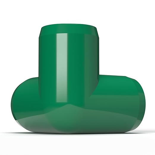FORMUFIT 1/2” 3-Way Elbow Furniture Grade PVC Fitting in Green, Made in USA, UV-Resistant, Impact-Proof, 0.840” Actual Socket Diameter (Pack of 10)