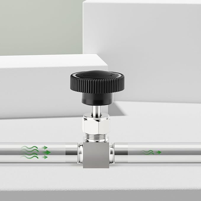 TAISHER 1PCS 304 Stainless Steel Straight Needle Valve 1/4" NPT Male For Flow Control Water Gas Oil
