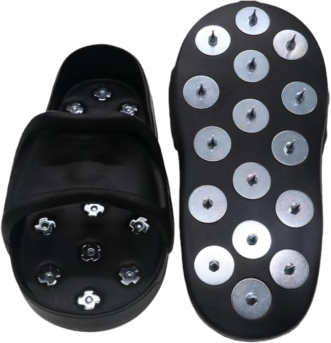 Anti-Slip Spiked Shoes for Epoxy Floors, Resinous Coatings, Self-Leveling Compound, and Paint-X-Large