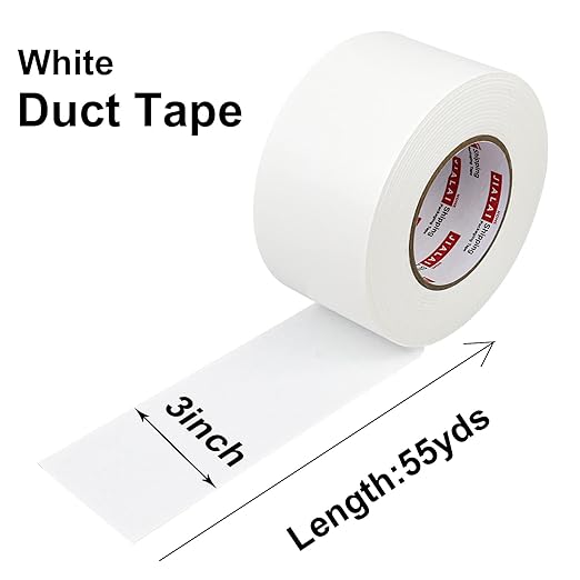 White Duct Tape 3 inch, Industrial Grade 3 inches x 55 Yards (164 ft), 9 Mil Heavy-Duty, Waterproof, UV Resistant for Crafts & Home Improvement