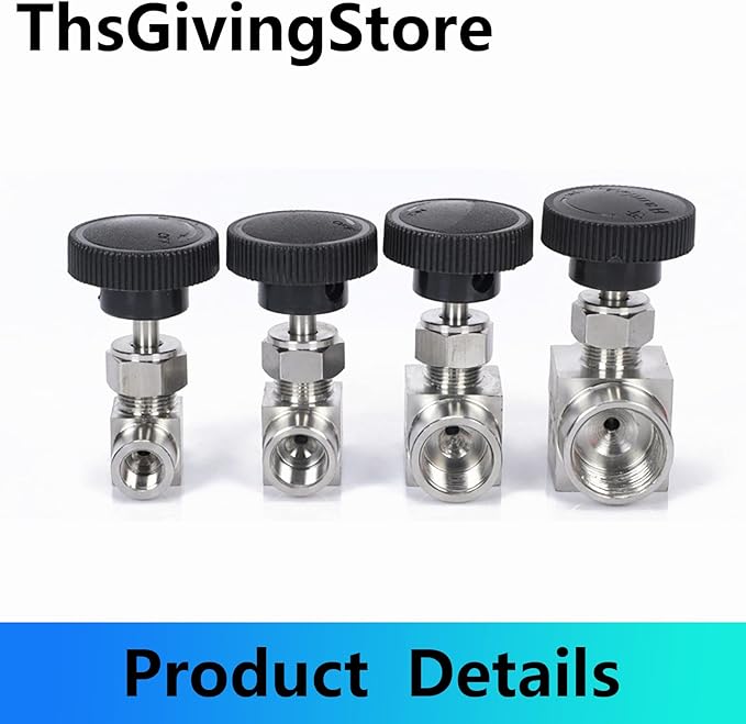 1/8 1/4 3/8 1/2 Inch G Valves 304 Stainless Steel G Female Needle for Valve Flow Control Water Gas Oil,Ferrule Straight-Through Female Needle Valve,Control Needle Valve
