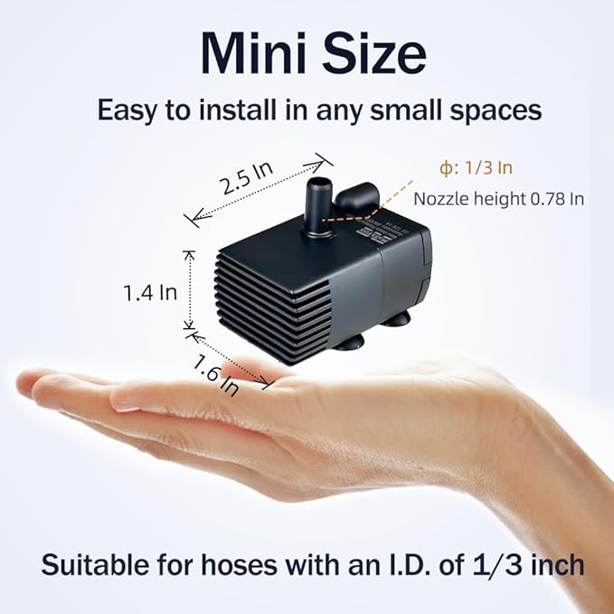 Automatic Small Sump Pump with Water Sensor, 5 FT Lift 55 GPH 115V/230V Mini Condensate Pump with Float Switch, Water Removal for Dehumidifier, Air Conditioner, Ice Maker, Basement, Auto On Off