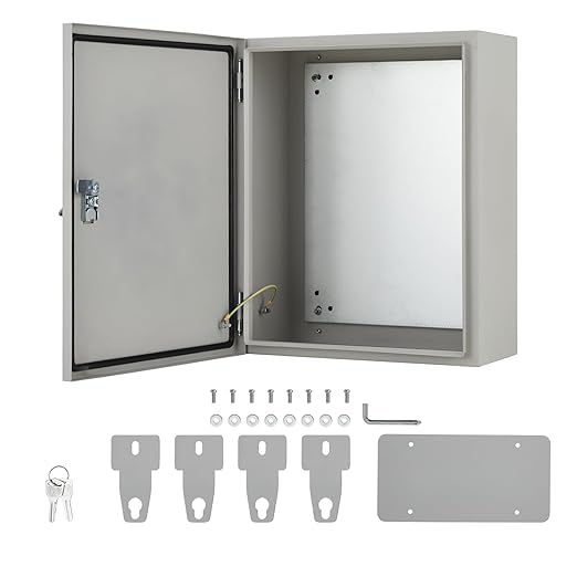 Outdoor Electrical Box, 20"x16"x8" NEMA 4X Steel Enclosure, IP67 Waterproof & Dustproof, Lockable Electrical Junction Box with Mounting Plate and 2 Keys, Indoor and Outdoor Use