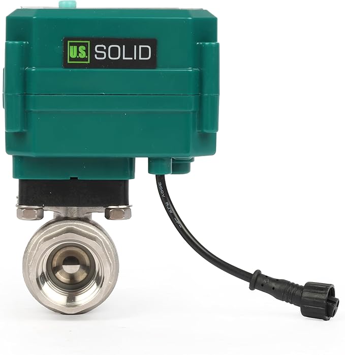 U.S. Solid 3/4" Smart Motorized Ball Valve - Stainless Steel Remote App Mobile-control Electrical Ball Valve with Manual Switch, Plug Connection