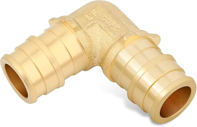 PEX-A Expansion Fittings Combo Pack – 1/2 Inch Tee & Elbow, 10 Pack (5 Tee + 5 Elbow), Lead-Free Brass, Compatible with PEX-A Expansion Systems