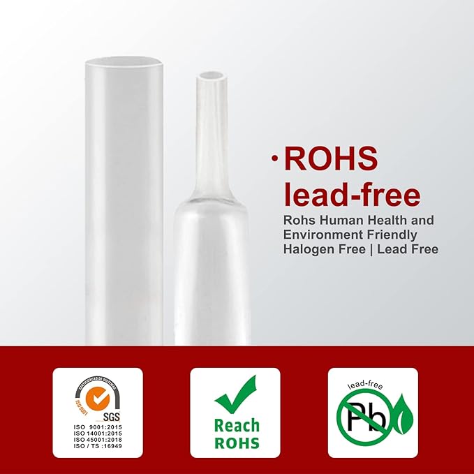 Chanzon 2:1 Ratio 1-1/4"(30mm) Heat Shrink Tubing 3.3Ft Roll (1M Total Length) Clear/Transparent Polyolefin Sleeving Wrap Shrinking 2 to 1 1pcs