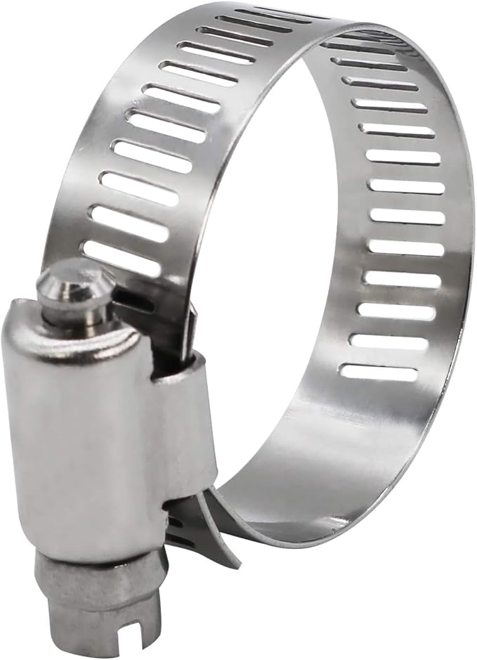 ROADFORMER 0.5" Worm Gear Hose Clamp - SAE 8 Size, Full Stainless Steel with 1/2" Band Width, Working Range 11mm - 23mm Hose Clamps,10 Pack