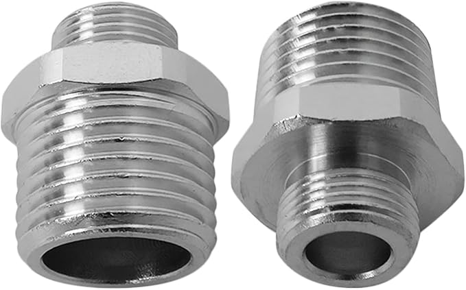 Xspeedonline 2-Pack Reducer Faucet Adapter - Compression Brass Pipe Fitting, 3/8 Male to 1/2 Male Supply Line Adapter Compatible for RV Kitchen Plumbing, Water Hose Pipe Connector with Rubber Washer