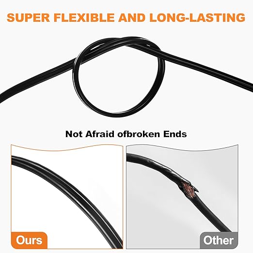 16/2 Electrical Wire 2 Conductors, 100ft 16awg Wire Black Cable Hookup LED Lighting Strips Flexible Outdoor Extension Cord 16 Gauge Copper Clad Aluminum Wire Low Voltage Cable