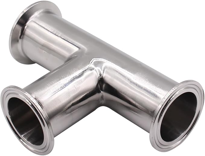 DERNORD 2 Pack Clamp Tee 3 Way Stainless Steel 304 Sanitary Fitting Fits 2" Tri-clamp, 51mm Pipe OD