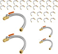 (30 Pack) Seelink 24-Inch Stainless Steel Flexible Heater Hose, 3/4 Inch Push-fit Ball Valve x 3/4 Inch FIP, Push-to-Connect for Copper, PEX, and CPVC