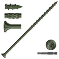 #10 x 5 Inch Deck Screws (36Pcs) 1lb. Carbon Steel, Green, Flat Head, Rust Resistant epoxy Coated, with T25 Star Bit