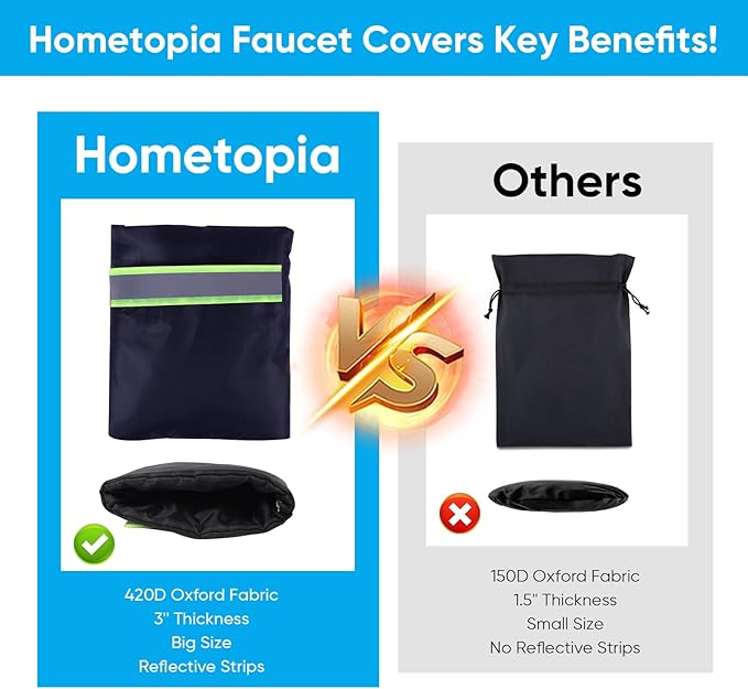 Outdoor Faucet Covers for Winter,10 Pack Pro 6.7" W x 8.3" H Outdoor Hose Bib Cover for Winter Freeze Protection Outside Spigot Covers Winter Insulated Reusable Waterproof backflow Cover,Black