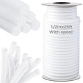 1/2 Inch x 25 ft Foam Backer Rod for Gaps Joints Concrete Crack Filler Caulk Saver Bulk Foam Backing Rod Concrete Filler Rope for Weather Stripping Door Seal (White)