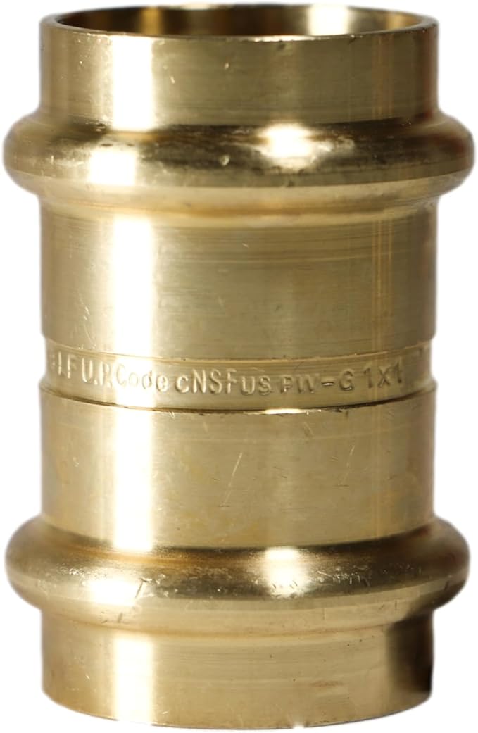 XFITTING 1 inch x 1 inch Press Coupling, Brass, 2 Pieces