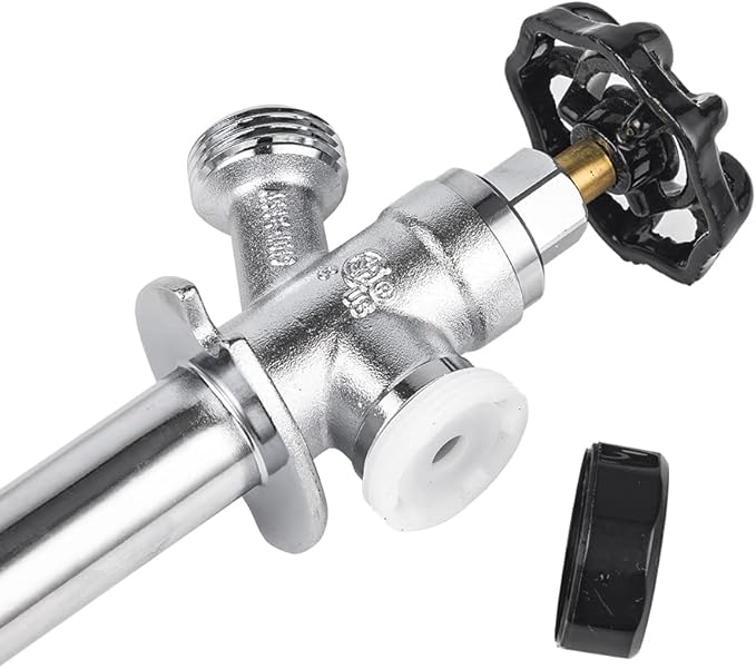 EFIELD 8-inch Anti-Siphon Frost Free Sillcock 1/2 inch Push Fit X 3/4 inch Hose Bibb, Chrome Plated Brass Body (8-inch Length),(SILLCOCK037)