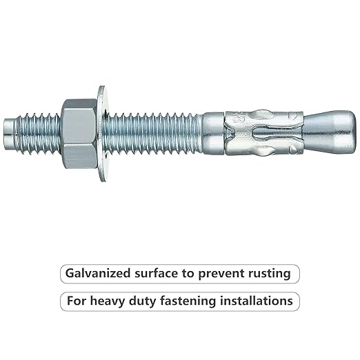 1/2x5 30Pcs Inch Standard Fasteners for Heavy-Duty Zinc Wedge Anchors for Cement and Concrete