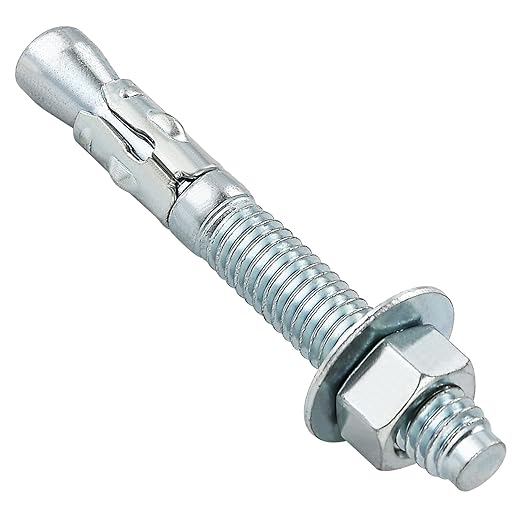 1/4x3-1/4 50Pcs Inch Standard Fasteners for Heavy-Duty Zinc Wedge Anchors for Cement and Concrete