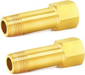 ChillWaves Brass Pipe Fitting, Long Nipple Pipe 1/4" NPT Male x 1/4" NPT Female Thread 2" Length(50MM)(2-PACK)
