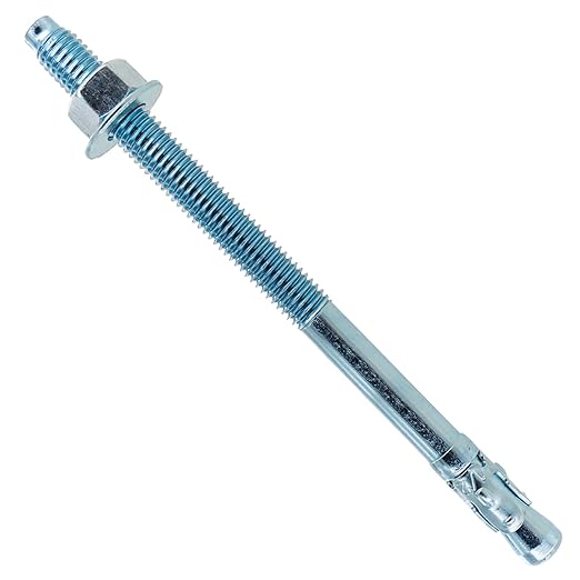 Conquest Zinc Plated Carbon Steel Concrete Wedge Anchors 1/2" x 8 1/2" - Heavy Duty Anchor Bolts for Interior Dry Environments and General Purpose Use (25 Pack)