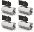 ChillWaves Brass Mini Ball Valve, Shut Off Switch Ball Valve 1/2" NPT Female x 1/2" NPT Female Thread Pipe Fitting(4-PACK)