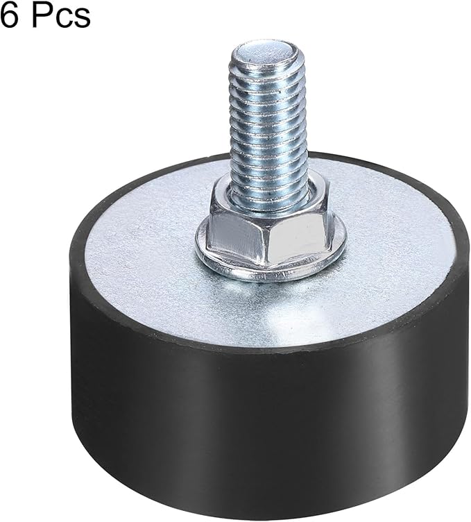 uxcell 6pcs M8x23mm Rubber Isolator Mounts with Studs 40x20mm Male Female Vibration Shock Absorber Zinc Plated Cylindrical Thread Mounts Anti Vibration Isolators with 6pcs M8 Lock Nuts