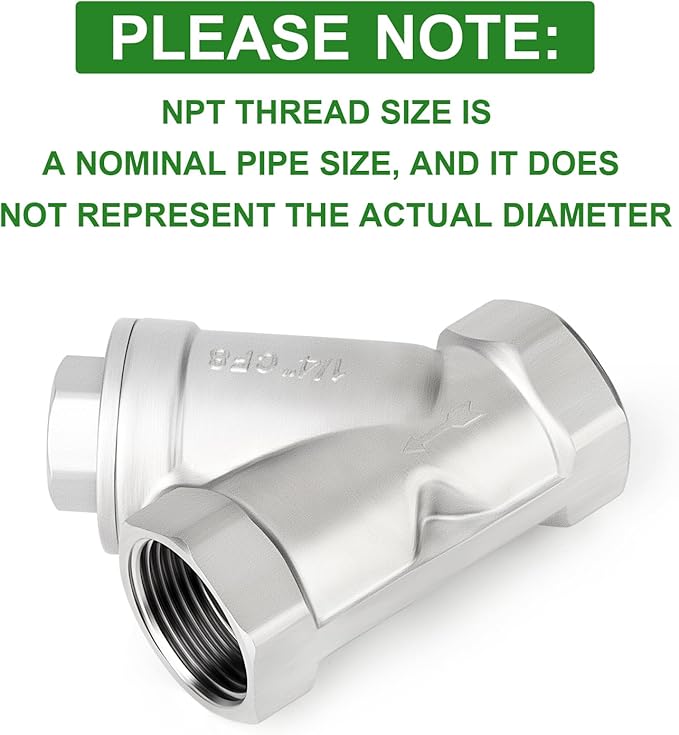 TAISHER 1PCS 304 Stainless Steel 1/4" NPT Female WYE Y Strainer Mesh Filter Valve CF8 WOG 800