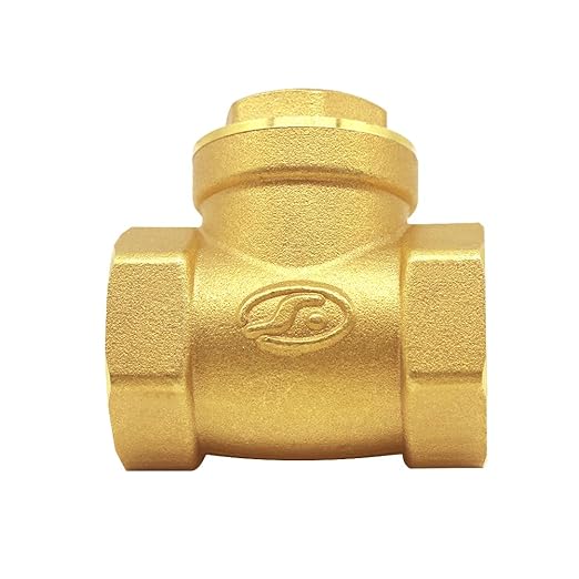 Joywayus 1/2” Female Thread Brass Horizontal Check Valve DN15 One-Way Non-return Swing Check Valve Prevent Water Backflow