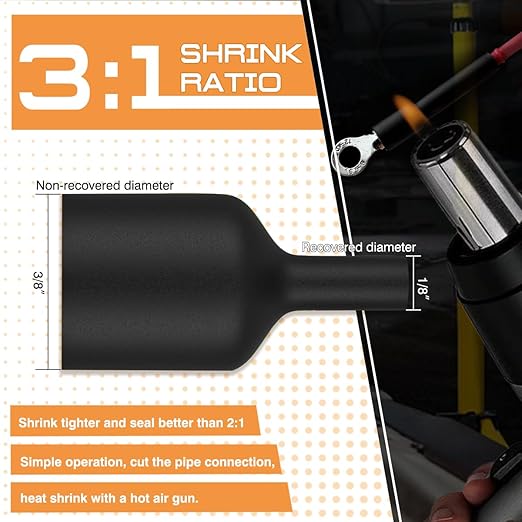82FT 1 Inch Heat Shrink Tubing 3:1 with Adhesive, Electrical Wire Insulation and Waterproof Cable Repair Sleeve, UL Listed and RoHS Compliant, for Automotive, Marine, Home and DIY Use