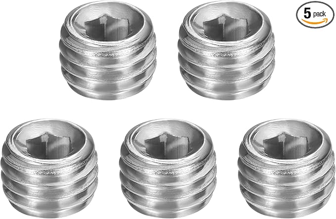 PATIKIL 5 Pcs 304 Stainless Steel Pipe Plug M14 x 2 Male Internal Hex Thread Socket Pipe Plug Hex Countersunk Pipe Fitting for Sealing Water Oil Gas Pipeline, Silver