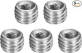 PATIKIL 5 Pcs 304 Stainless Steel Pipe Plug M14 x 2 Male Internal Hex Thread Socket Pipe Plug Hex Countersunk Pipe Fitting for Sealing Water Oil Gas Pipeline, Silver