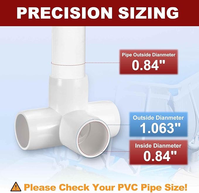 24Pcs 1/2" Elbow PVC Fitting, SCH40 4-Way Tee Furniture Grade PVC Pipe Fitting, DIY Corner Elbow Connector for Building Furniture, Greenhouse Frame Connection, Socket x Socket