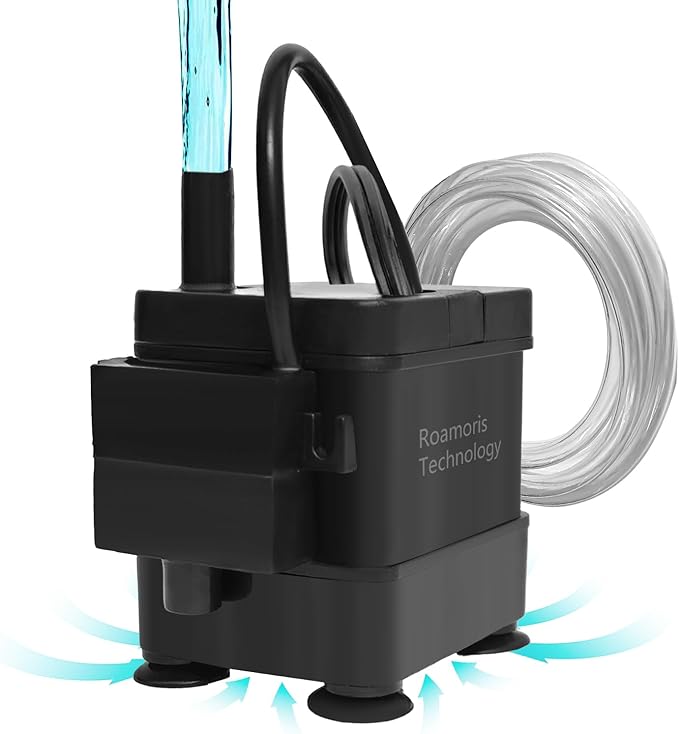 Small Pump With Level Sensor 110V Automatic Submersible Water Pump Mini HVAC Condensate Pump For Dehumidifier,Air Conditioner, Ice Maker, Furnace,Air Cooler,Auto Shut Off,PM01