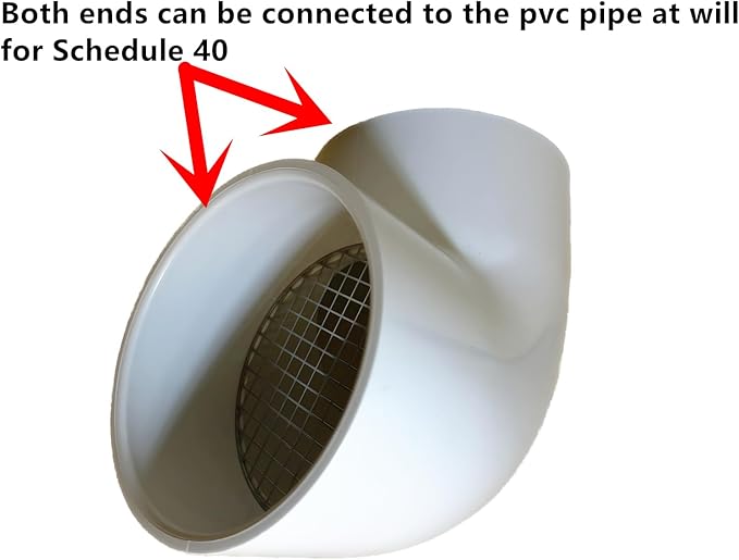 PVC Vent Cap 1 pcs 90-Degree for 3" Schedule 40,PVC Termination Cap,Vent Cover Screen,Round Furnace PVC Pipe Stainless Steel Roof Vent Cap,Installation not Required That PVC Elbow,or Coupling