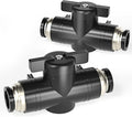 TAILONZ PNEUMATIC BVU-3/8 OD Ball Valve Air Flow Control Valve Push to Connect Fitting (Pack of 1）