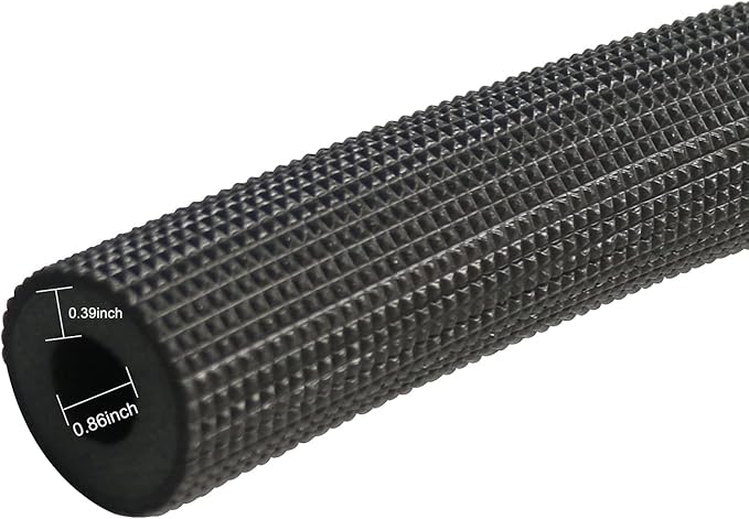 Pipe Insulation Tubing, BESUNTEK 6ft Heat Preservation Insulated Foam Tubing Handle Grip Support, for Water Pipes, air Conditioning Pipes (0.87" × 0.39", Black, BESUNTEK-121)