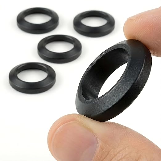1/2 x 28 Crush Washer 5 Pack Black Steel Precision Spacers Anti Corrosion for Threaded Platforms Fits 1/2x28 1/2 28 0.5x28 14mm Threads Machined for Secure Alignment Durable Conical Design